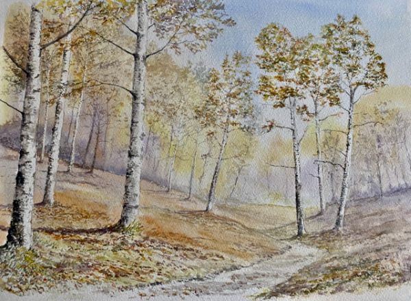 'Autumn Woodland' by Ron Smith, Grimsby and Cleethorpes