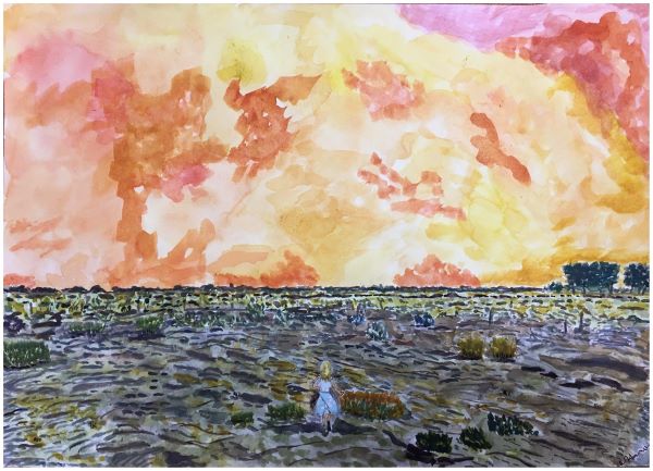 'Fire ravaged' by Nicholas Hanison, Hamsptead u3a