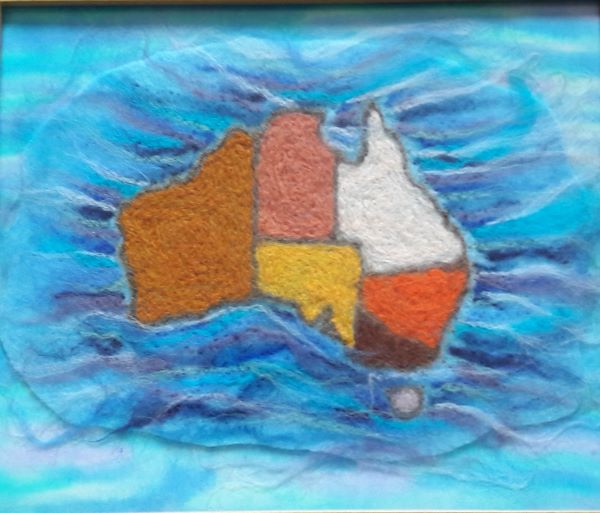 'Australia in needlefelt' by Pam Morris, Tavy District u3a