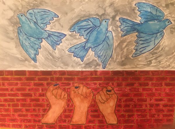 'Red Wall' by Nicholas Hanison, Hampstead Garden Suburb