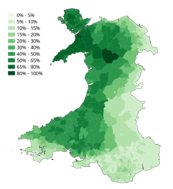 a green map of wales