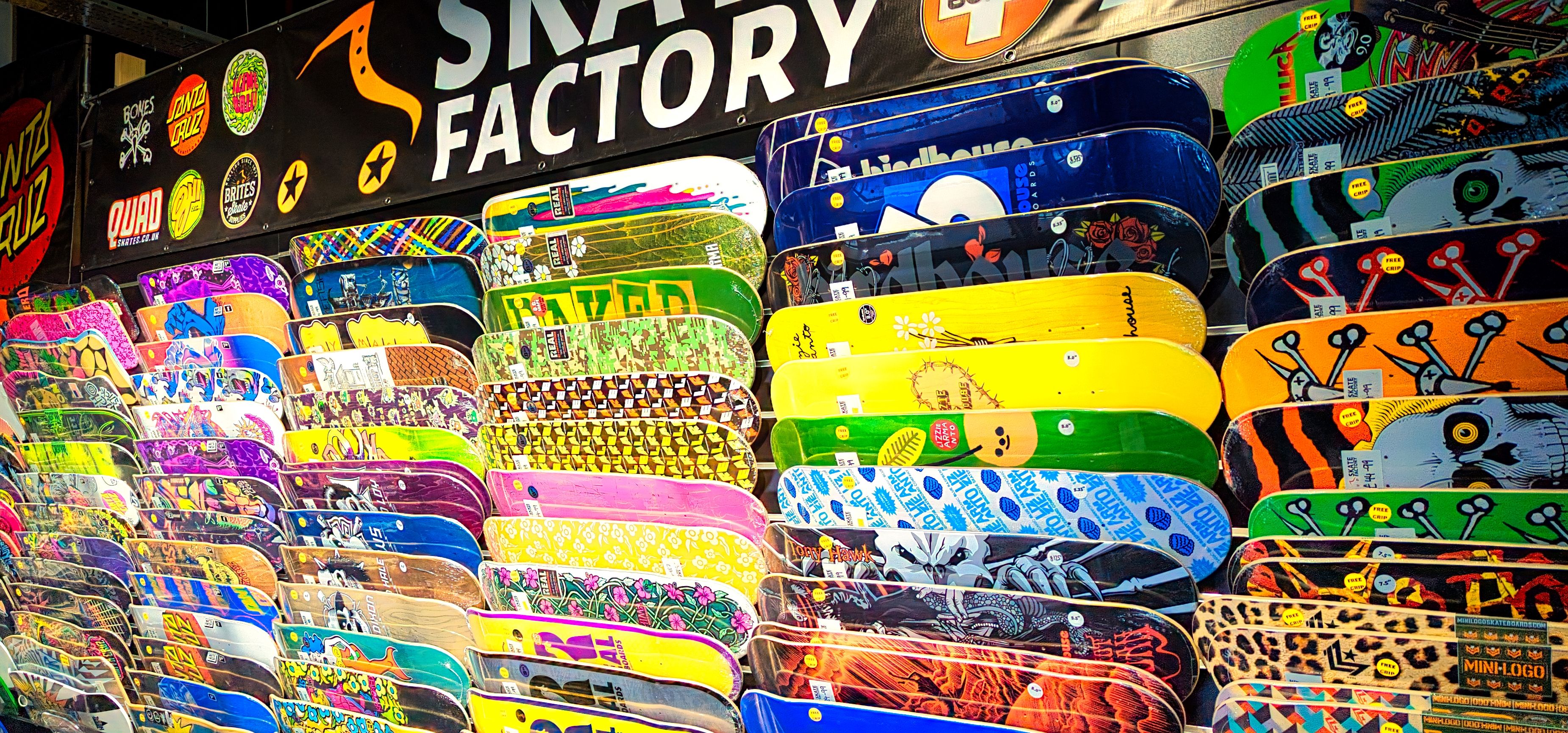 colourful cards laid out in a shop