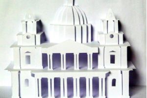 A  photo of St Pauls created in origamie